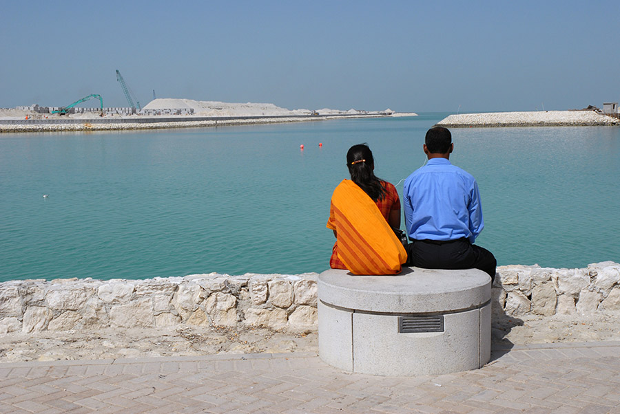 Indian couple and IPod, Bahrain, 2007