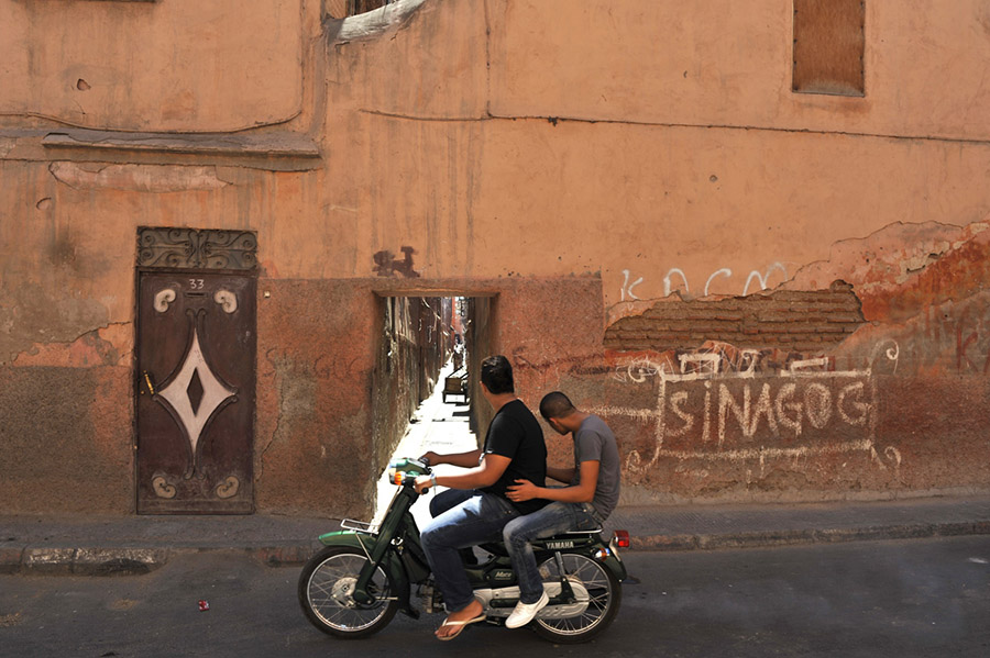 An entrance to the Mellah, the old Jewish quarter of Marrakech built in 1558, Marrakech, 2011