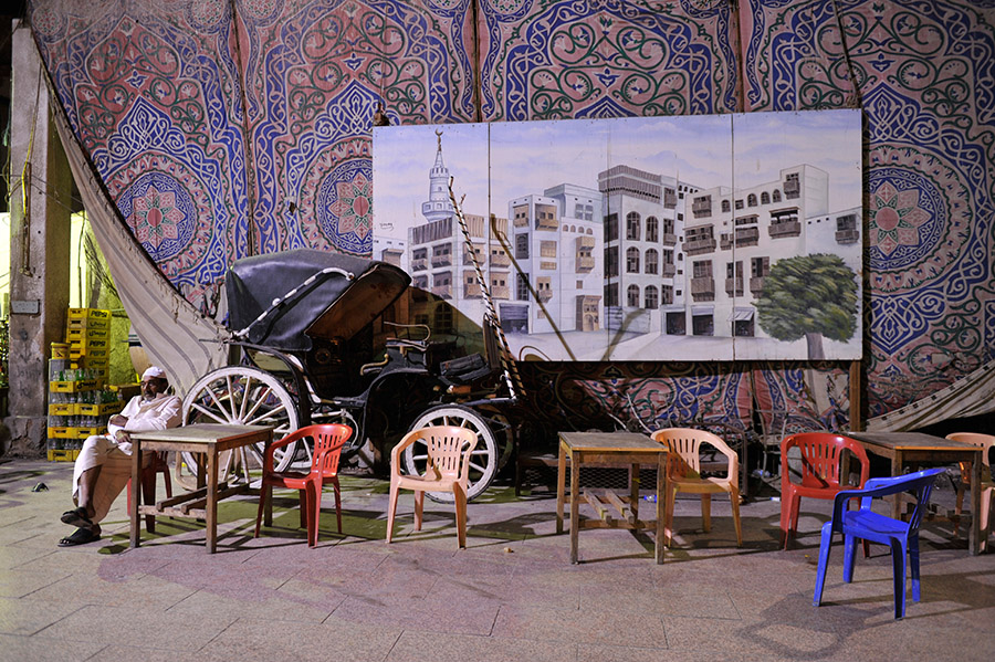 Open air Egyptian café, Al Balad, Jeddah, Saudi Arabia, 2011