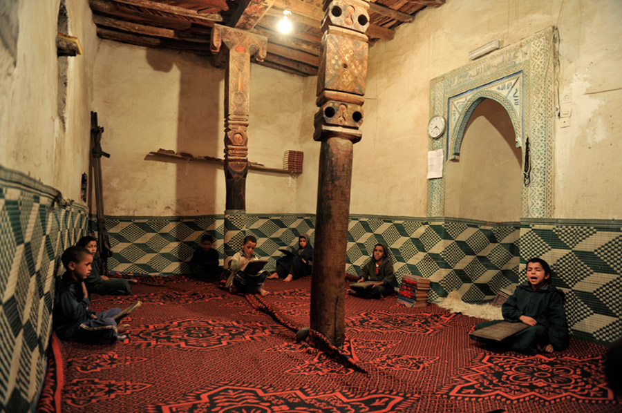 Little boys learning the Koran in the mosque of a Berber village in the High Atlas, 2012