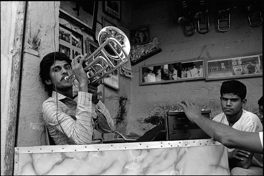 Playing the trumpet, Jodhpur, Rajasthan, 1988