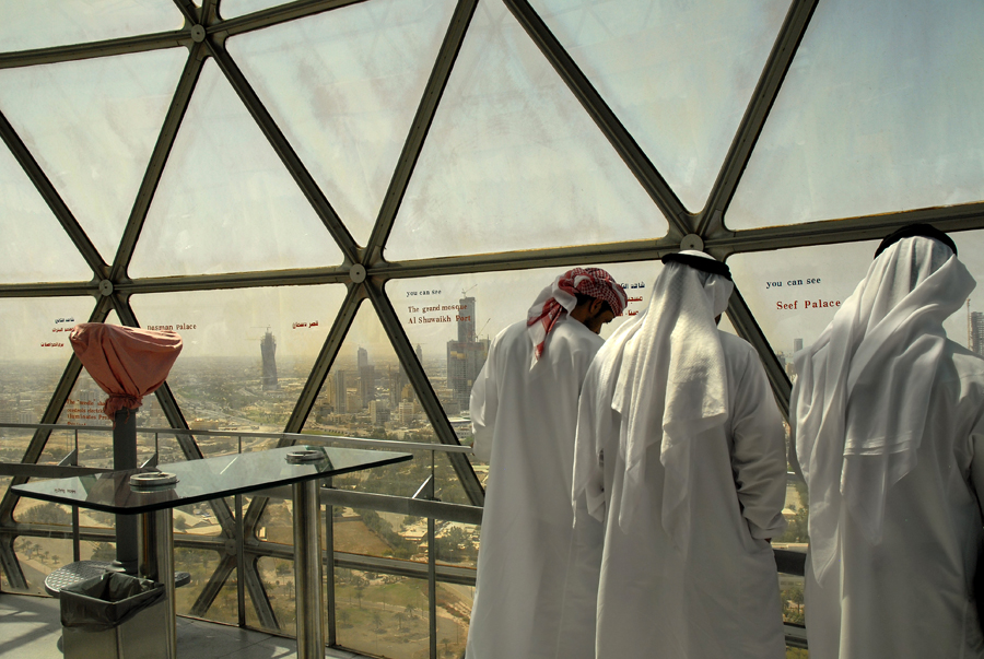 Taking in the view from Kuwait Towers, Kuwait City, 2008