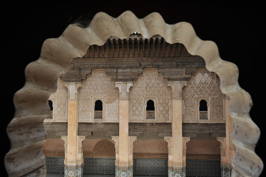 Medersa Ben Youssef, jewel of the Hispano-Moorish style, was built by the merenid Sultan Abu al-Hassan (c.1288-1351), Marrakech, 2010