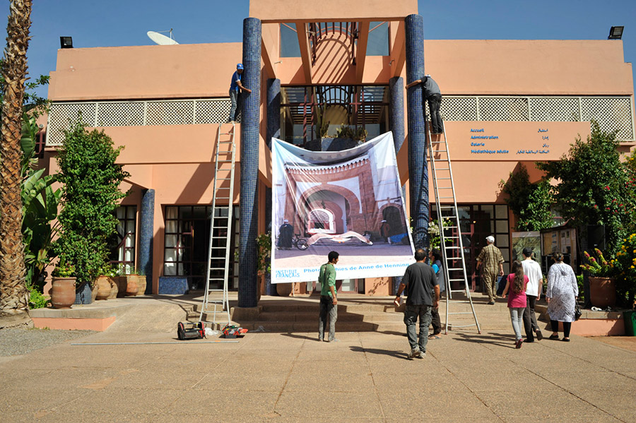 Installation of the show at Institut Francais de Marrakech, Marrakech, 2012